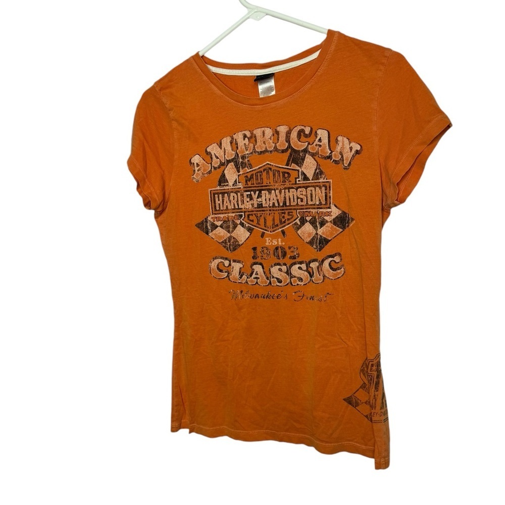 Harley Davidson Lakeland Florida Fitted Soft T-Shirt Red Women Medium